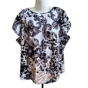 MILANO WOMAN PAISLEY PRINT TOP SIZE 1X